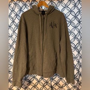 Gray Armani Exchange XXL Zip-up Hoodie